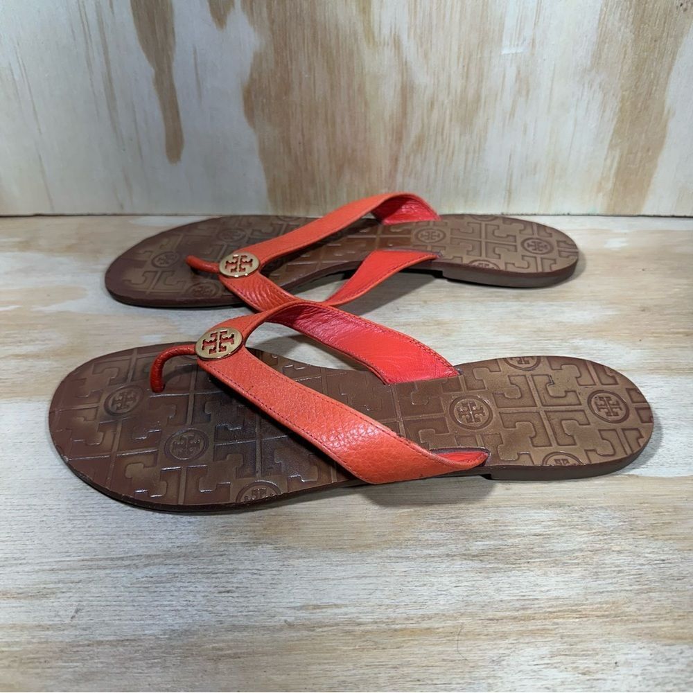 Tory Burch Thora Orange Flip Flop Sandals Women’s Size 10